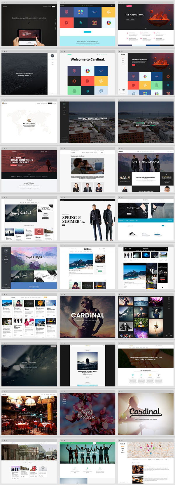 Cardinal WordPress theme, a responsive and Retina-ready WordPress theme with different designs for multi-purpose.
