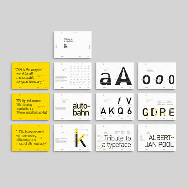 FF DIN - Tribute card set by Erik Berger Vaage. German type designer Albert Jan-Pool has created this remarkable font family in 1995.