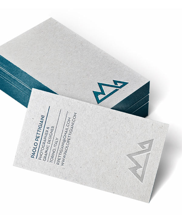 Personal business cards by Paolo Pettigiani - printed on natural paper with a nice letterpress effect.