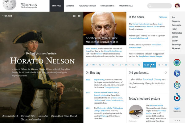Wikipedia redesign concept to explore a better user experience.
