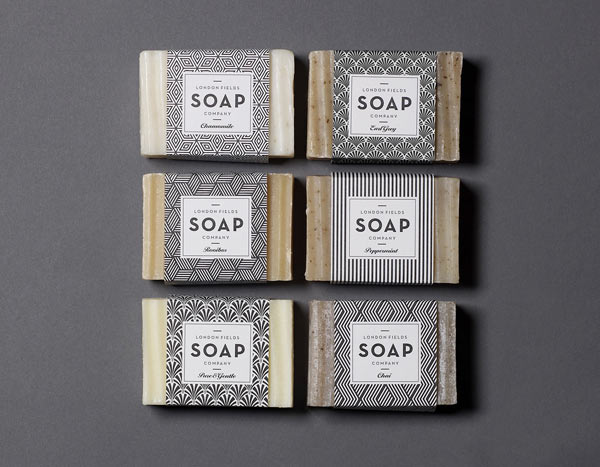 Art-Deco inspired soap packaging