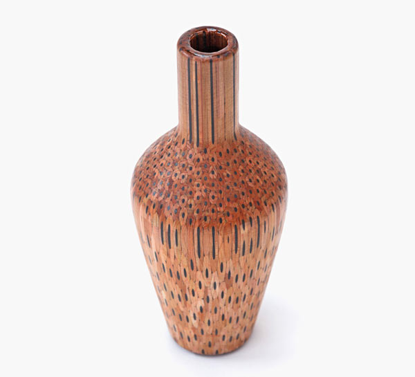 Amalgamated vase collection - Pencils used as a raw material.