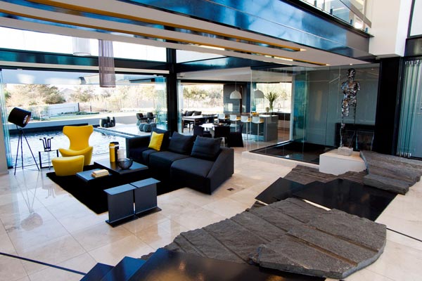 Spacious living space with modern interior.