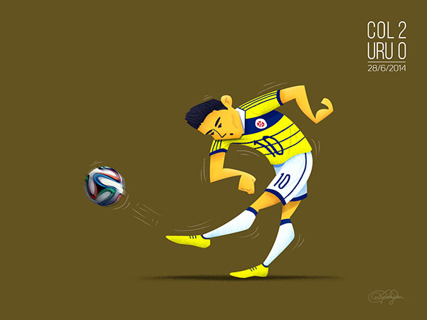 Wonder Strike - Colombia’s James Rodriguez performed a 25-yard left-foot volley, which has been treated as one of the best goals of the tournament.