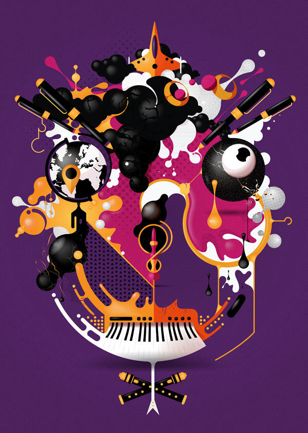 80s and music inspired vector based graphic artwork by blindSALIDA.