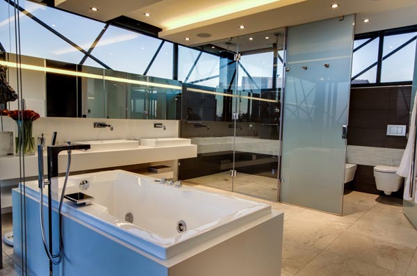 Bathroom with lavish facilities.