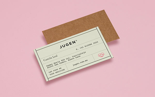 Business card designed like an old label or recipe