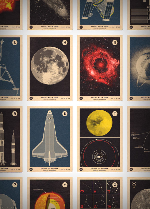 Close up of the Space and Spacecraft A to Z print.