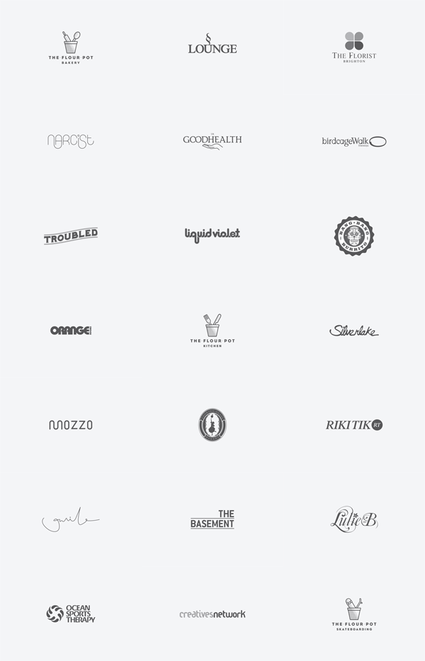 Different lifestyle logos created by filthymedia for various clients of the lifestyle, entertainment, and hospitality sector.