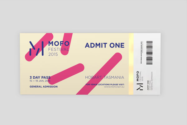 Entrance ticket with the new design