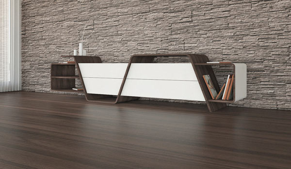 Flow - Bookcase furniture design - high-resolution 3D rendering