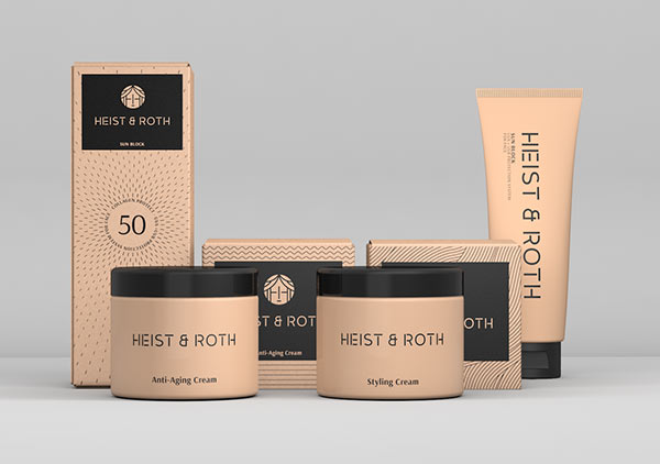 Heist & Roth - high-end skin care and beauty products - branding and packaging by Robinsson Cravents.
