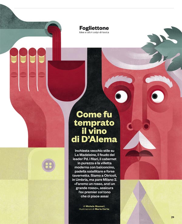 Issue 55 - cover for "fogliettone" section - November 2013 - Editorial illutrations by Maria Corte Maidagan