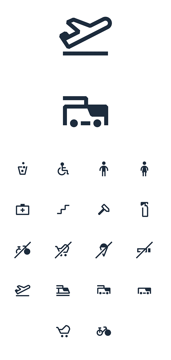 Several pictograms created as vector graphics