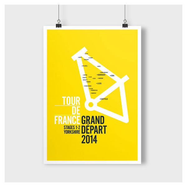 Tour De France 2014 - Stages 1-2 at Yorkshire, UK - Poster Design by Broad Creative