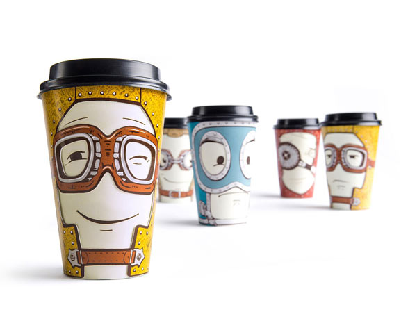 Limited series of souvenir cups created by Backbone Studio for the Gawatt take-out coffee-shop.