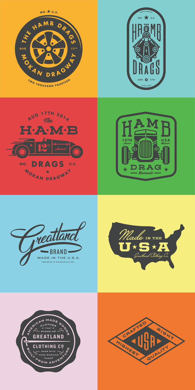 Logos, letterings, and badges by Allan Peters.