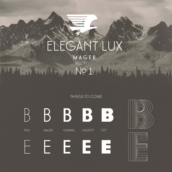 The elegant Lux Mager font by Wir Sind Schoener - free demo download.