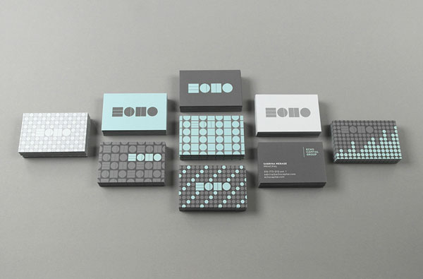 Echo's brand identity is based on simple graphic shapes.