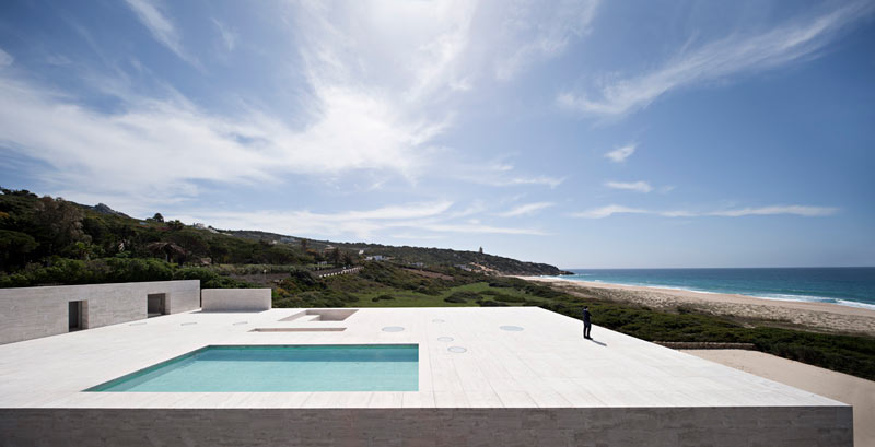 House of the Infinite by architect Alberto Campo Baeza at the beach of Cádiz, Spain.