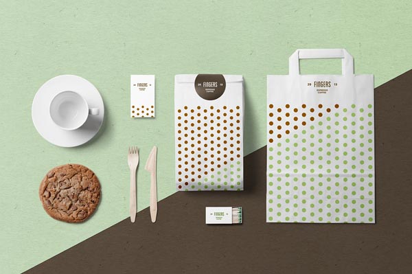 Coffee stationery mockup - example of use.