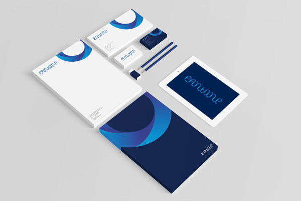 Stationery design and branding by Siprass S for an advertising agency.