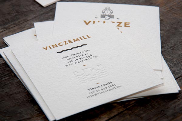 Business cards with natural embossed paper.