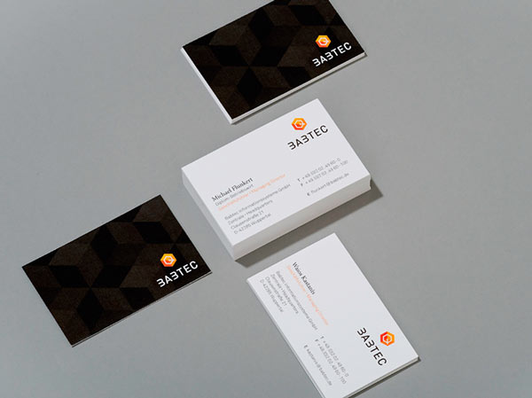 Double-sided business cards.