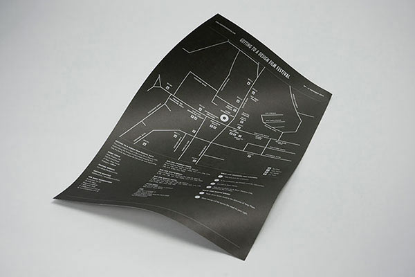 Film festival poster - backside with map.