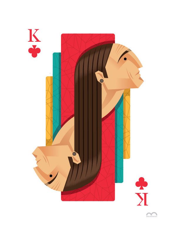 King - poster playing card illustration.