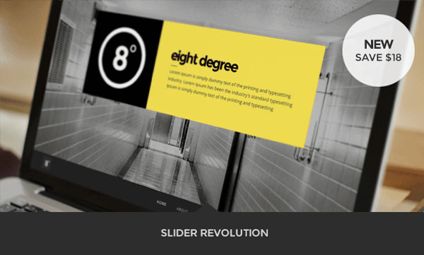 Eight Degree, an one page website with Slider Revolution.