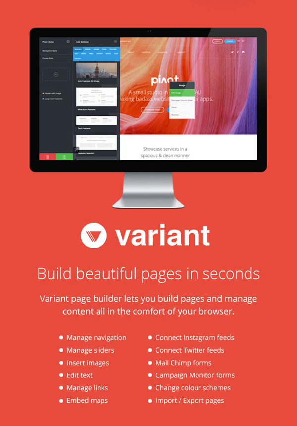 Pivot, a multi-purpose template with Variant page builder.