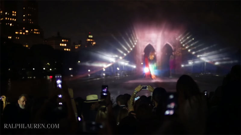 Water-screen projection by MPC Creative for Ralph Lauren's Polo for Women Spring ’15 collection.