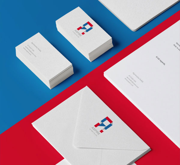 Close up of the stationery and the logo.