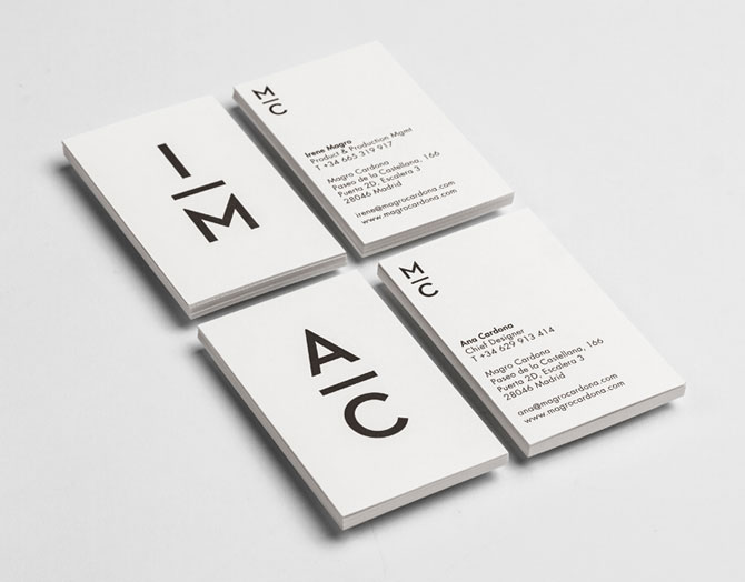 Black and white business card design.