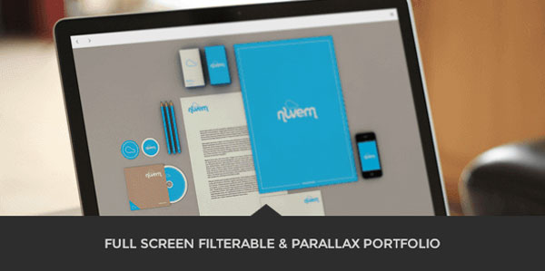 Full screen filterable and Parallax based portfolio.