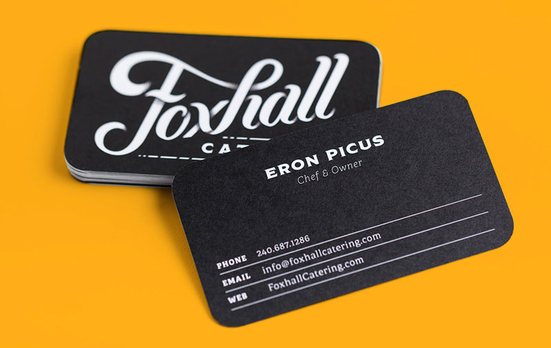Black and white business cards.