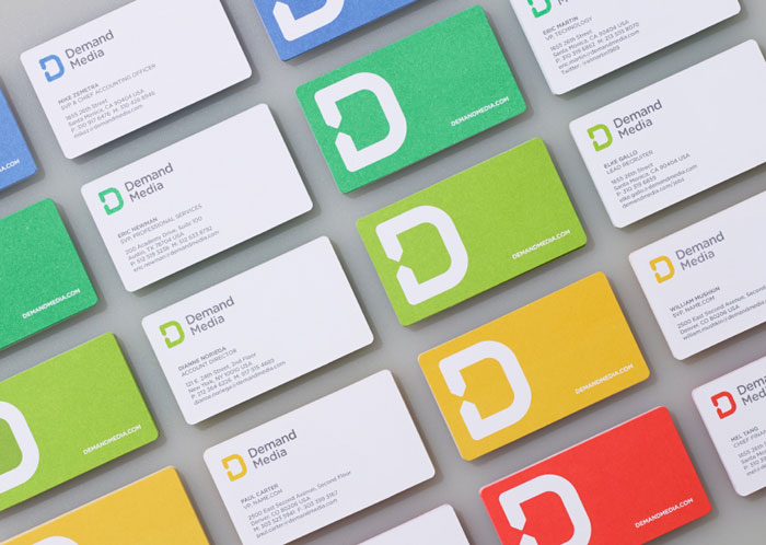 Set of business cards designed by Manual for Demand Media.