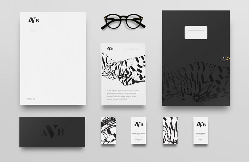 AVB Law firm corporate identity by studio Whiskey & Mentine.