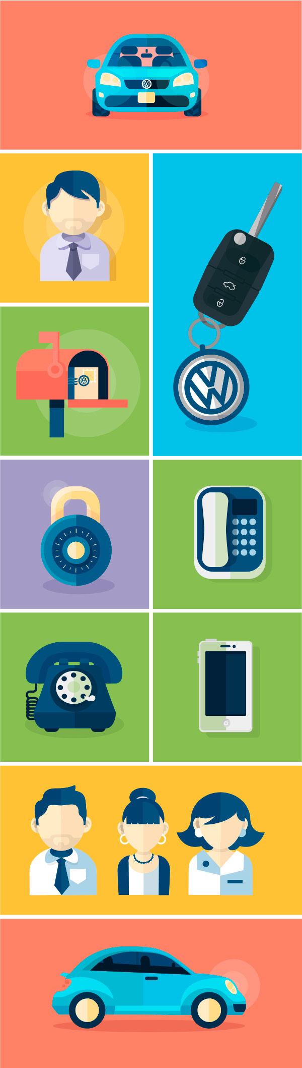 Vector illustrations for website icons.