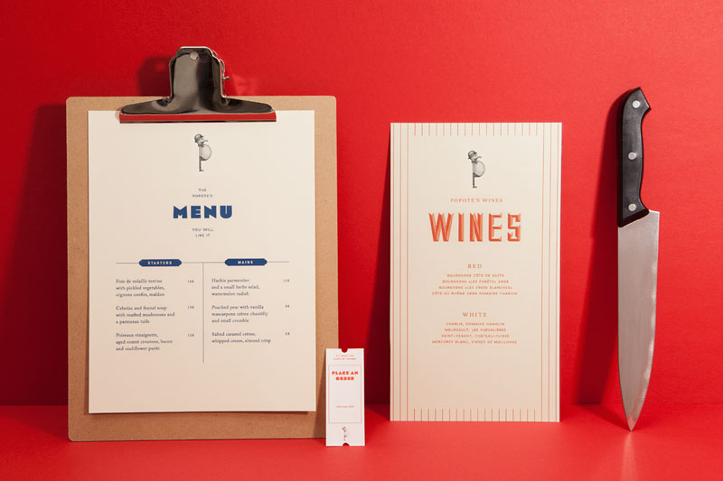 Food and wine menu - design by Violaine & Jeremy.