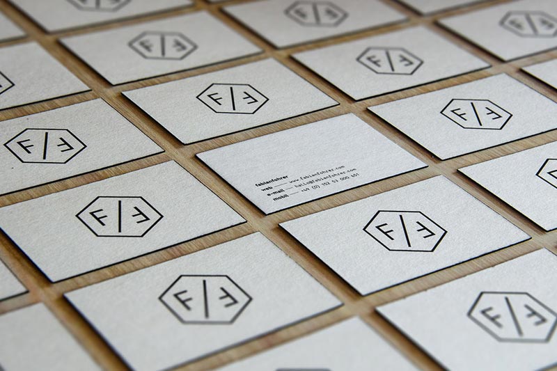 Black and white business cards of the personal brand identity.