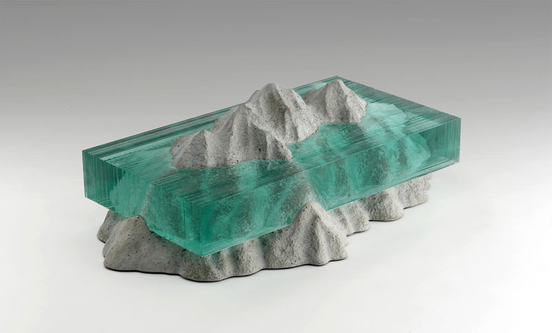 New Lands 'II' - Waterscapes glass sculpture by Ben Young.