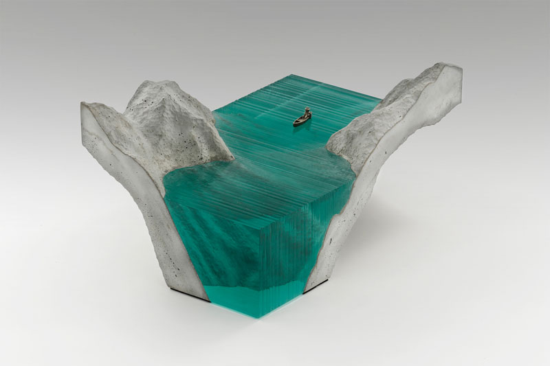 The Entrance - Water landscape glass sculptures by Ben Young.