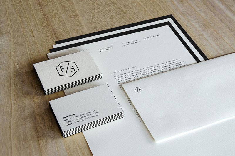 The clean designed stationery set by Fabian Fohrer.