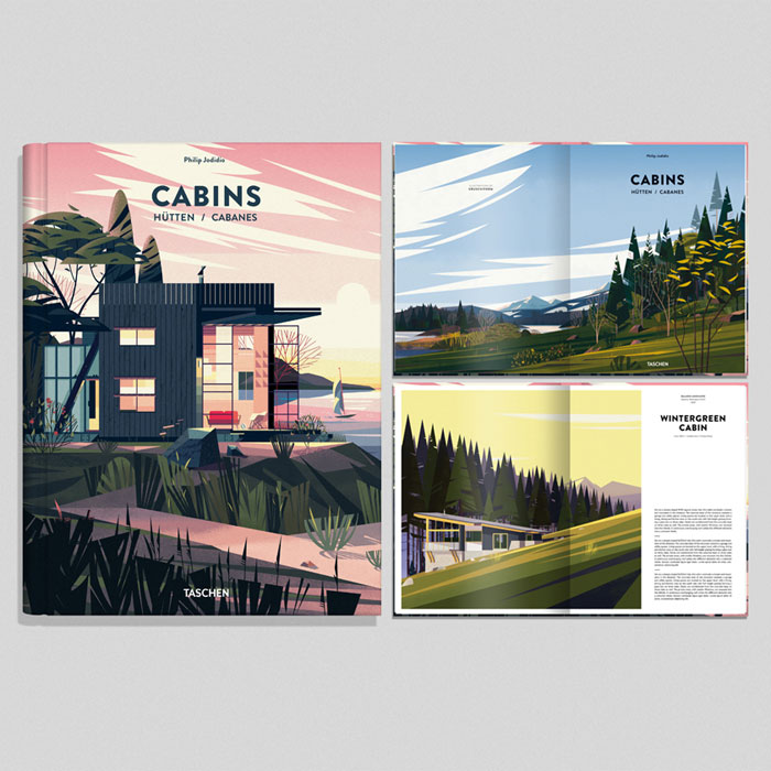 CABINS BOOK illustrations by CRUSCHIFORM, a French creative studio founded by Marie-Laure Cruschi.