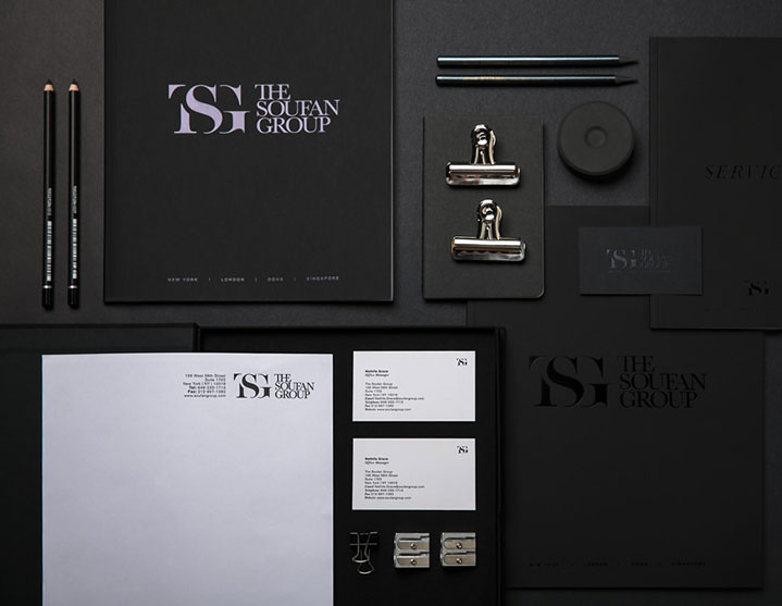 Stationery and communication design by Gladstone Media Inc for The Soufan Group, a security intelligence agency based in New York.