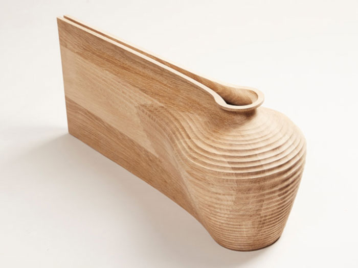 An organic form of tableware made from wood.