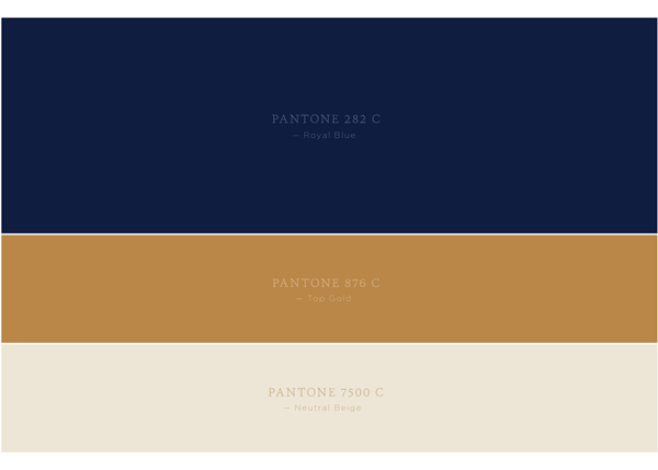 The corporate colors are based on three Pantone colors.