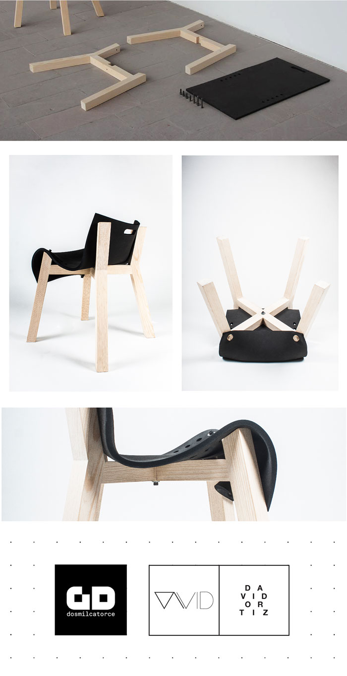 Design and simple construction of the chair. The design is characterized by its construction as well as used materials.